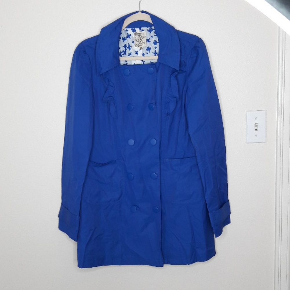 Tulle Blue Light Weight Pea Coat XL